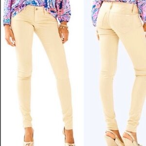 Lilly Pulitzer Worth skinny jeans pants beige gold 4